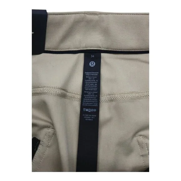 Lululemon Pants Men 34 Beige ABC Classic Fit Warpstreme Athleisure LM5AQHS